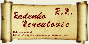 Radenko Menčulović vizit kartica